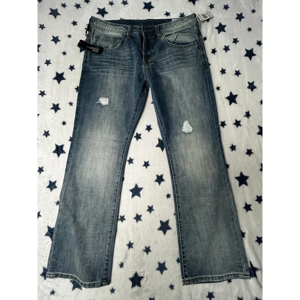 Buffalo David Bitton King Basic Slim Boot Distressed Jeans Mens 34x30 NWT